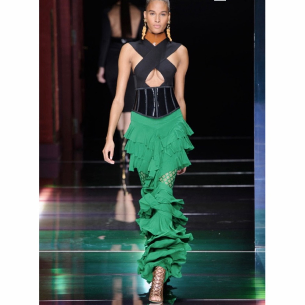 Balmain Green Corset Belt